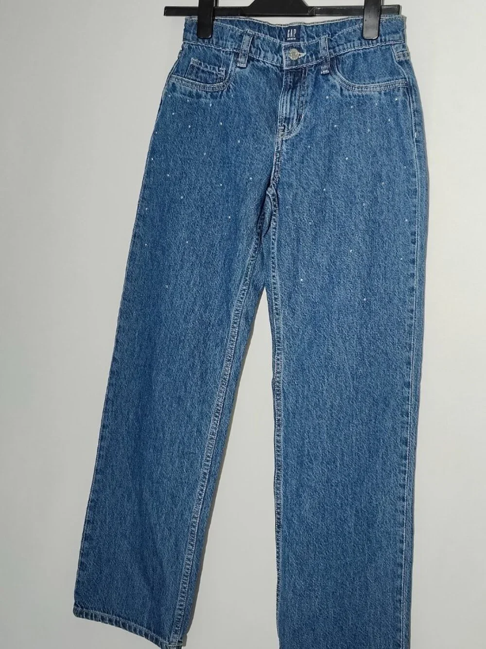 Gap Kids Teen Girls 18 Straight Leg Jeans Medium Wash Rhinestone Sparkle Denim